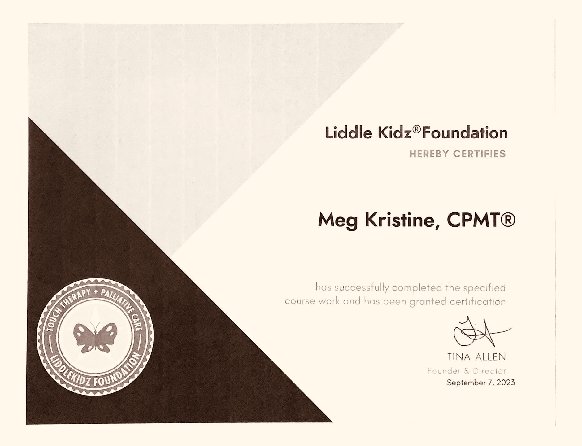 Pediatric Palliative/Hospice Massage & Touch Therapy