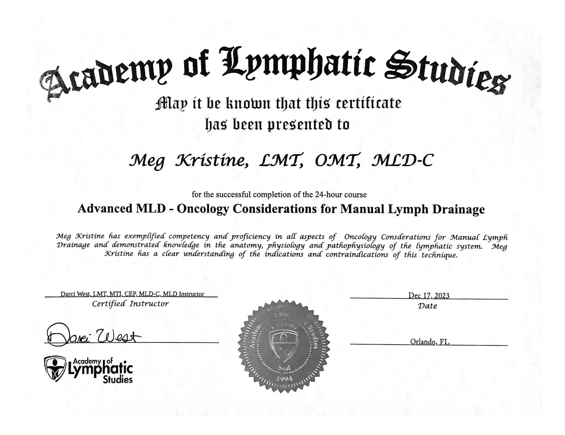 Advanced MLD for Oncology Considerations