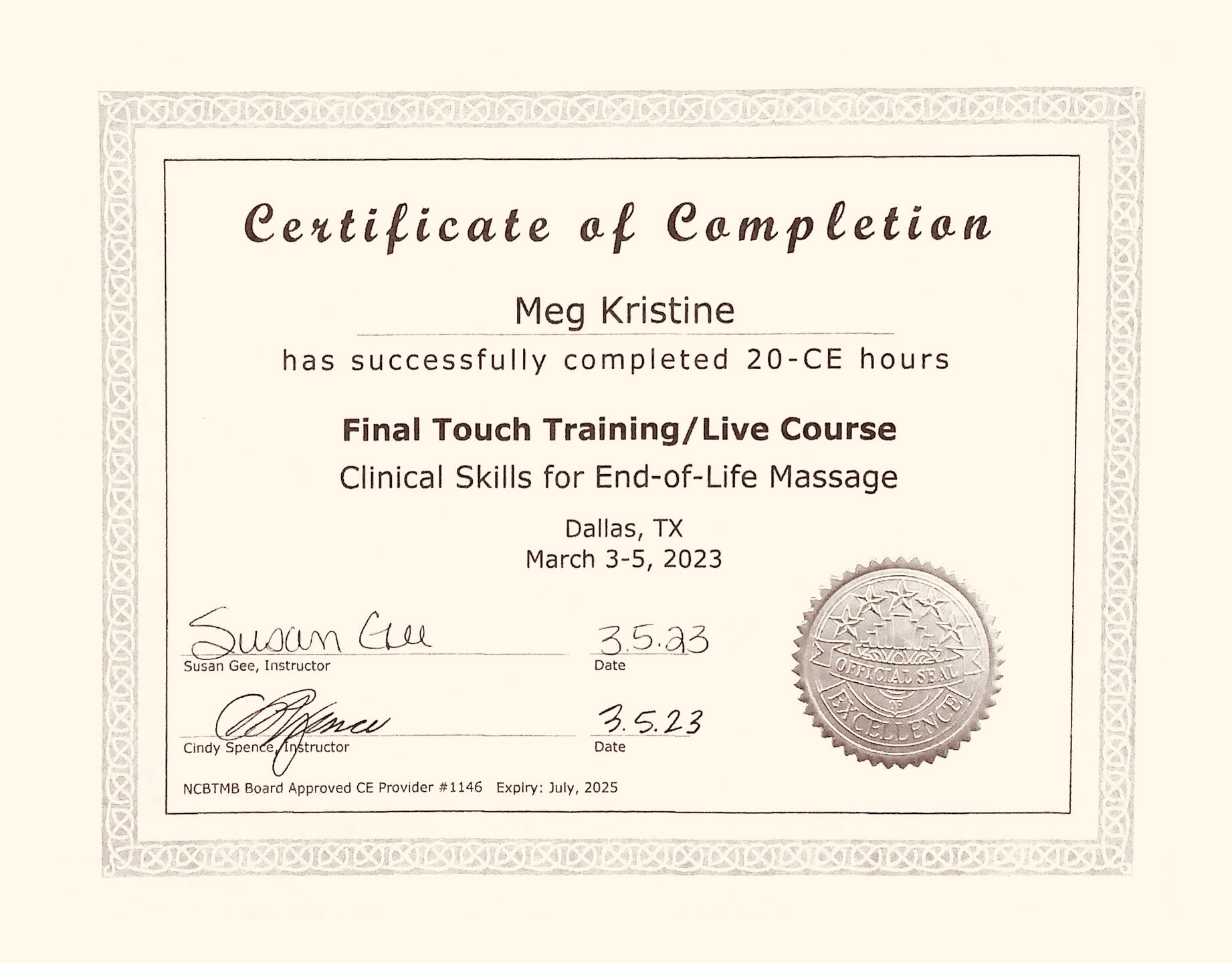 Palliative/Hospice Massage &amp; Touch Therapy