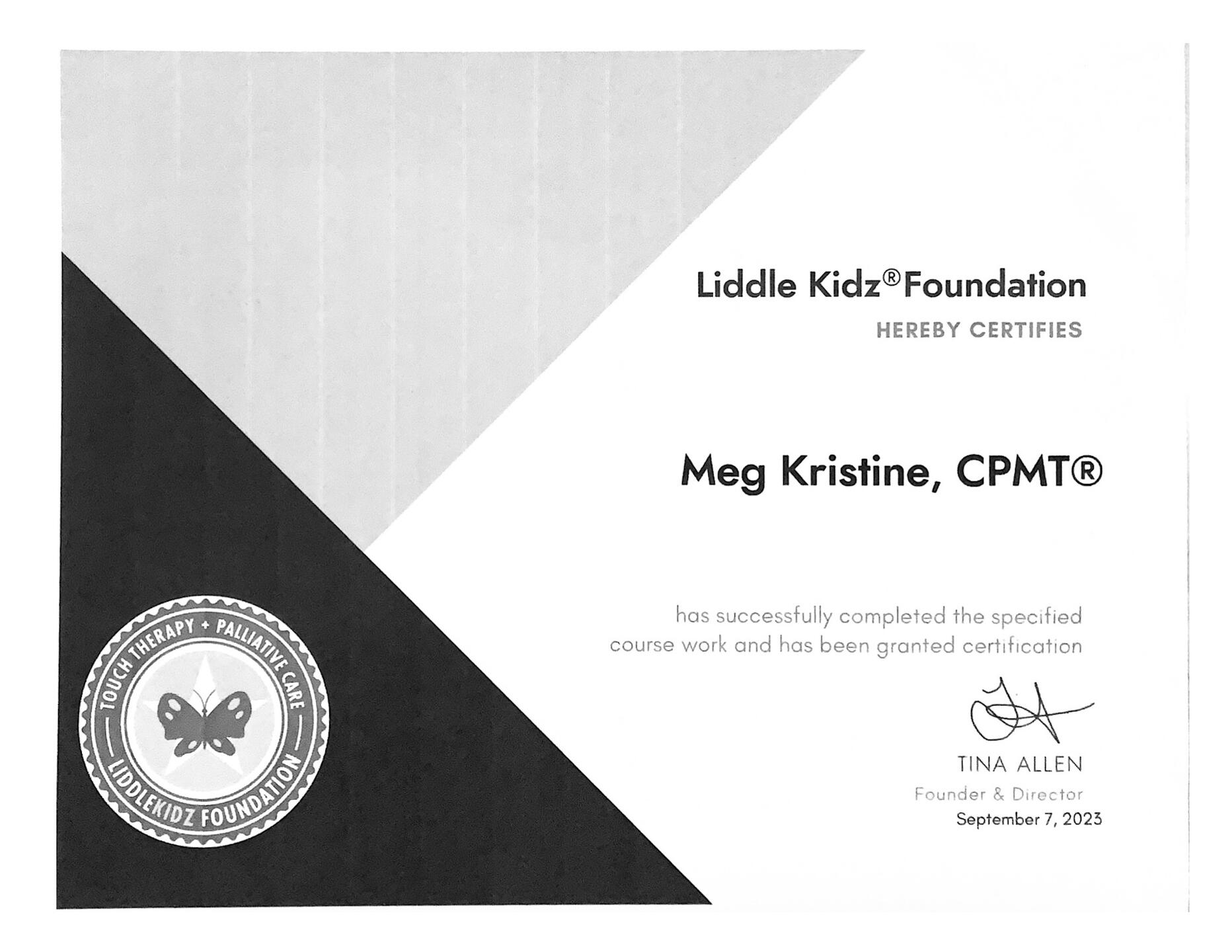 Pediatric Palliative/Hospice Massage &amp; Touch Therapy